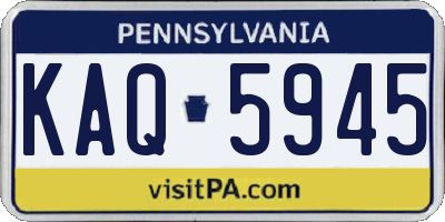 PA license plate KAQ5945
