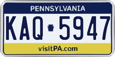 PA license plate KAQ5947