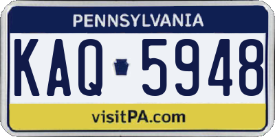PA license plate KAQ5948