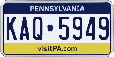 PA license plate KAQ5949