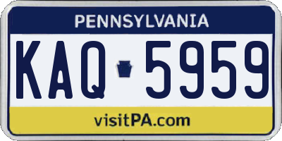 PA license plate KAQ5959