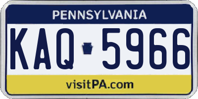 PA license plate KAQ5966