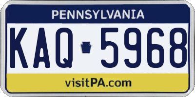 PA license plate KAQ5968