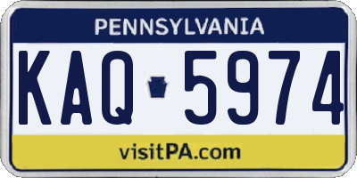 PA license plate KAQ5974