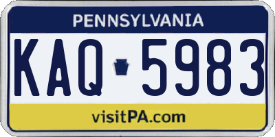 PA license plate KAQ5983