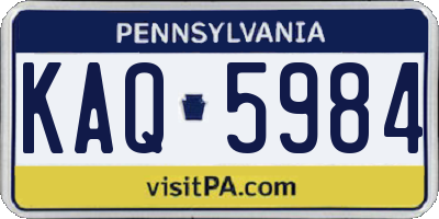 PA license plate KAQ5984