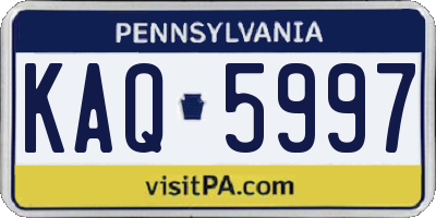 PA license plate KAQ5997