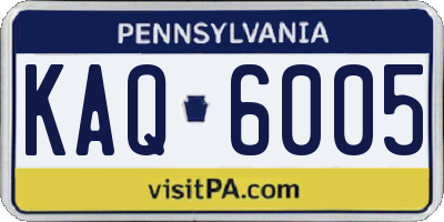 PA license plate KAQ6005