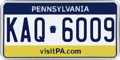 PA license plate KAQ6009