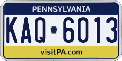 PA license plate KAQ6013