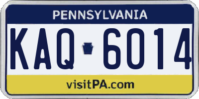 PA license plate KAQ6014