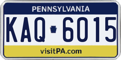 PA license plate KAQ6015