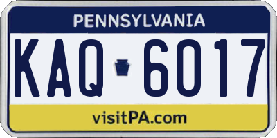 PA license plate KAQ6017
