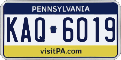 PA license plate KAQ6019
