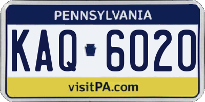PA license plate KAQ6020