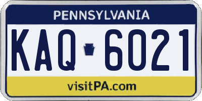 PA license plate KAQ6021