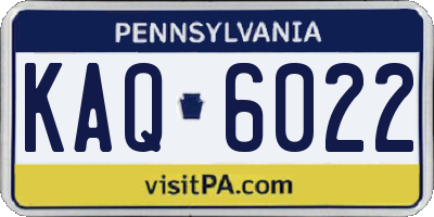 PA license plate KAQ6022
