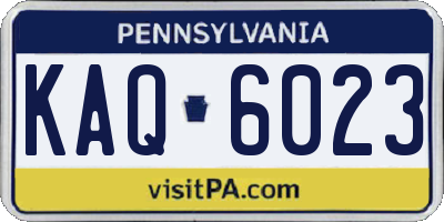 PA license plate KAQ6023