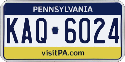 PA license plate KAQ6024