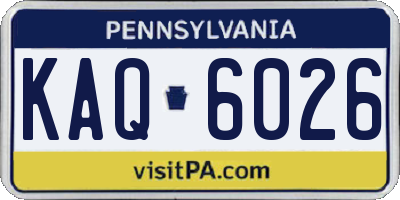 PA license plate KAQ6026