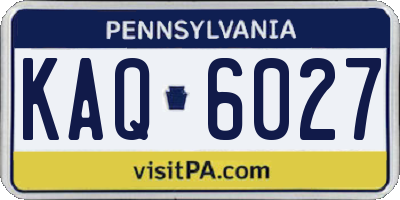 PA license plate KAQ6027