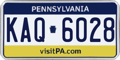 PA license plate KAQ6028