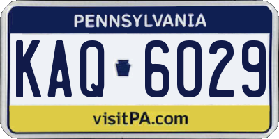 PA license plate KAQ6029