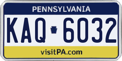 PA license plate KAQ6032
