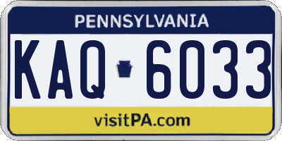 PA license plate KAQ6033