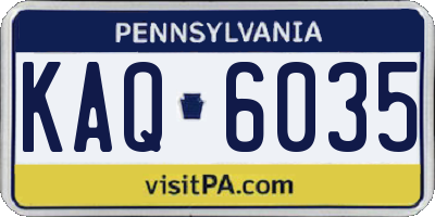 PA license plate KAQ6035