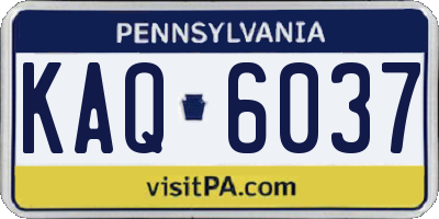PA license plate KAQ6037