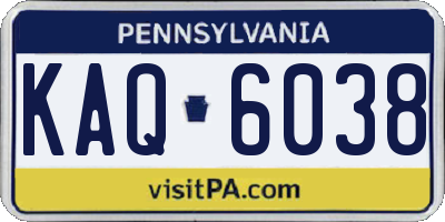 PA license plate KAQ6038