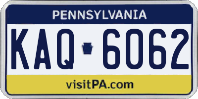 PA license plate KAQ6062