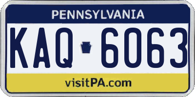 PA license plate KAQ6063