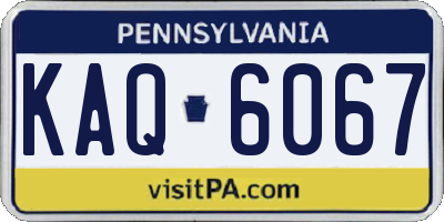 PA license plate KAQ6067