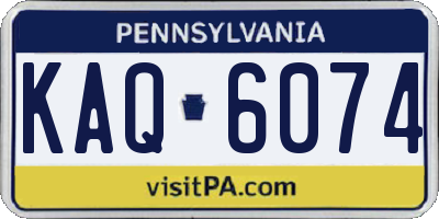 PA license plate KAQ6074