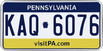 PA license plate KAQ6076