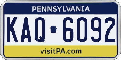 PA license plate KAQ6092