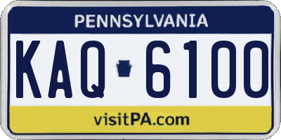 PA license plate KAQ6100