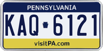PA license plate KAQ6121