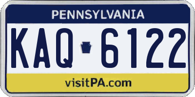 PA license plate KAQ6122