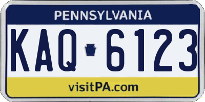 PA license plate KAQ6123