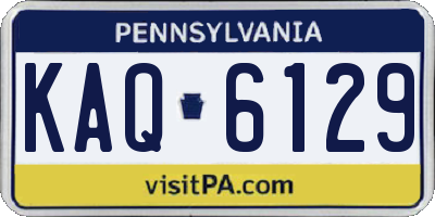 PA license plate KAQ6129