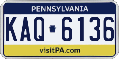 PA license plate KAQ6136