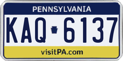 PA license plate KAQ6137