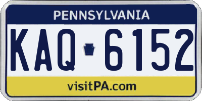 PA license plate KAQ6152