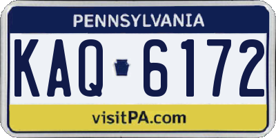 PA license plate KAQ6172