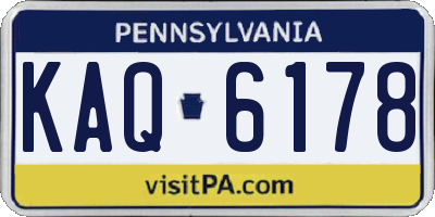 PA license plate KAQ6178