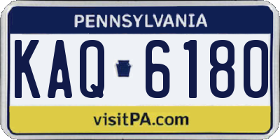 PA license plate KAQ6180