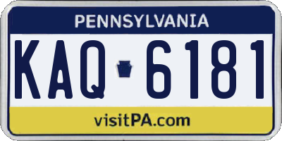 PA license plate KAQ6181